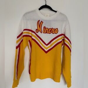 VINTAGE Women's Niners Sweater - White and Yellow